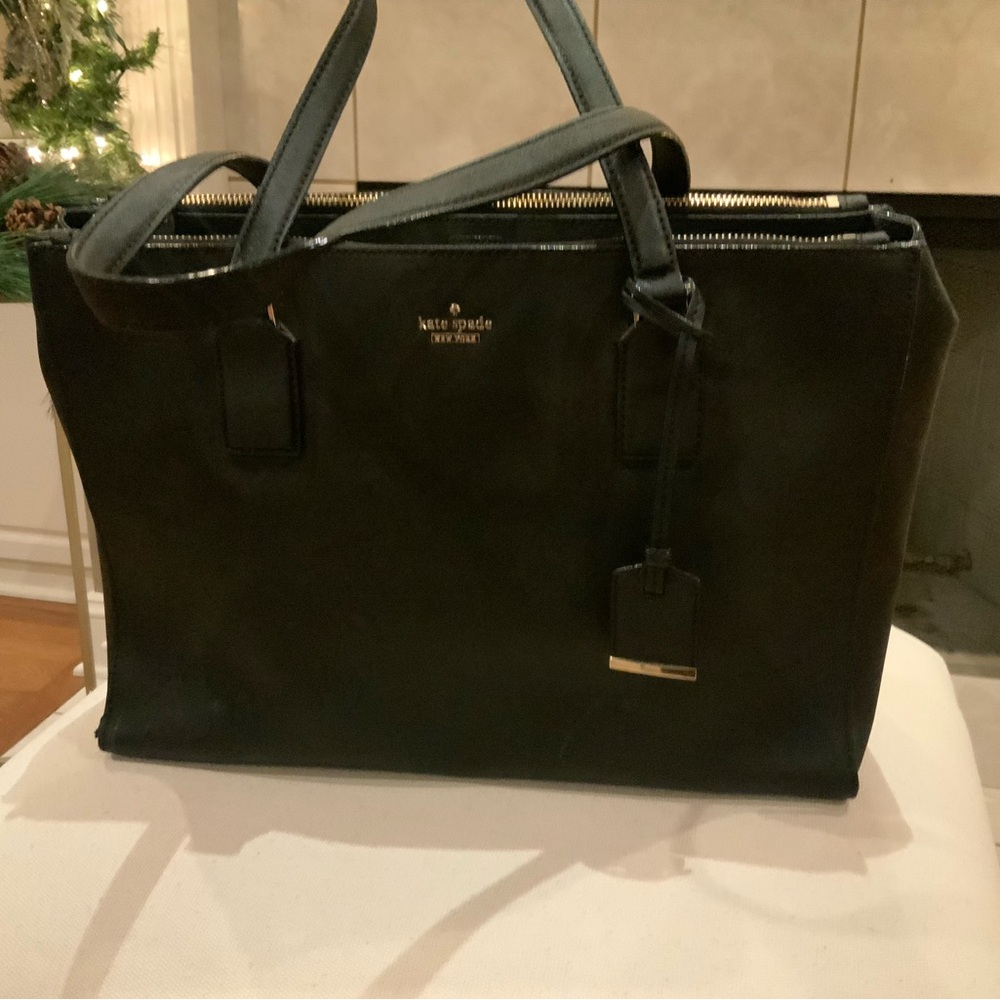 Kate Spade Dark Leather Tote - Picture 1 of 9